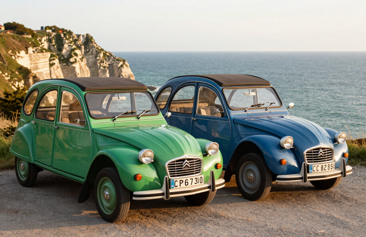Méhari et 2CV en Normandie